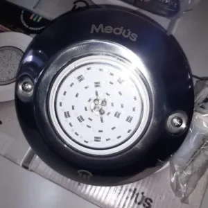Kit 3 Luces Medus Rgb 12 W. De Acero Inoxidable Con Fuente