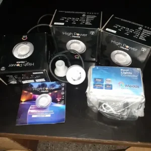 Pack De 4 Luces Rgb Para Piscinas Con Fuente H.p. Medus